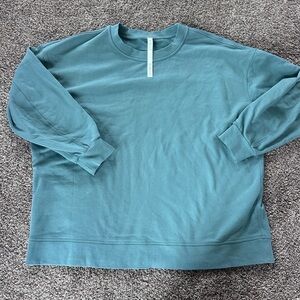 lululemon teal green perfectly oversized crewneck sweatshirt